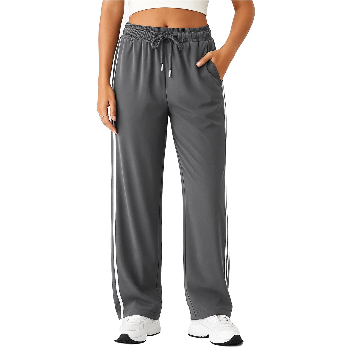 WQD Womens Yoga Sweatpants Joggers Wide Leg High Waisted Lounge Pants Comfy Workout Loose Pants with Pockets