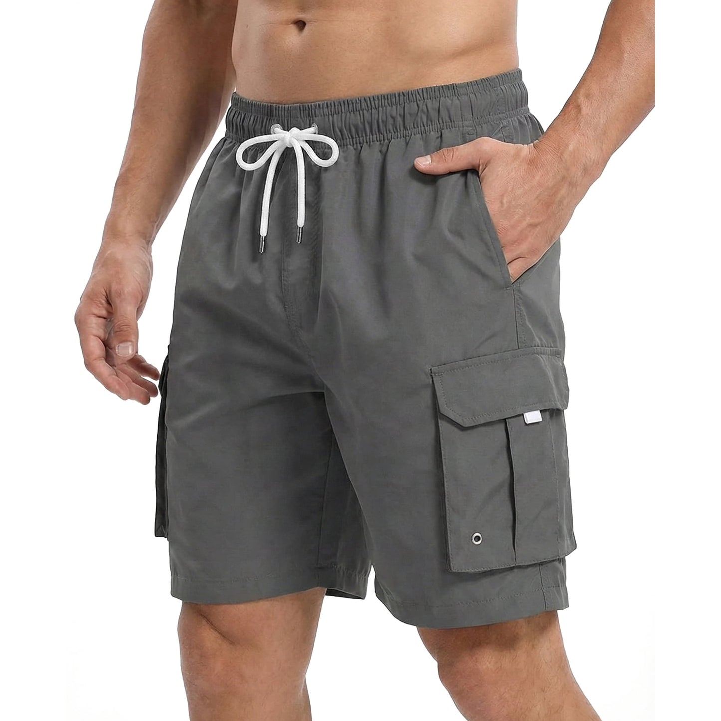 WQD Men’s Swim Trunks Quick Dry Board Shorts with Mesh Lining and Pockets Elastic Waist Drawstring Beach Shorts Breathable Swimwear Bathing Suits for Swimming Surfing Vacation