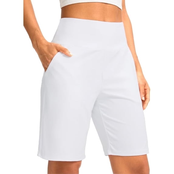 Women's Bermuda Shorts with Pockets High Waisted Knee Length Casual Athletic Walking Workout Lounge Shorts