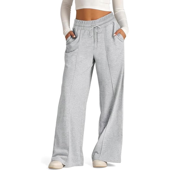 WQD Women's Sweatpants Wide Leg Lounge Joggers with Drawstring Comfy Loose Fit Casual Workout Athletic Yoga Pants with Pockets