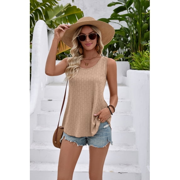 WQD Women’s Tank Tops 2 Pack Sleeveless Casual Loose Fit Flowy Swing Tunic Shirts Cute Heart Print Summer Lightweight Tops
