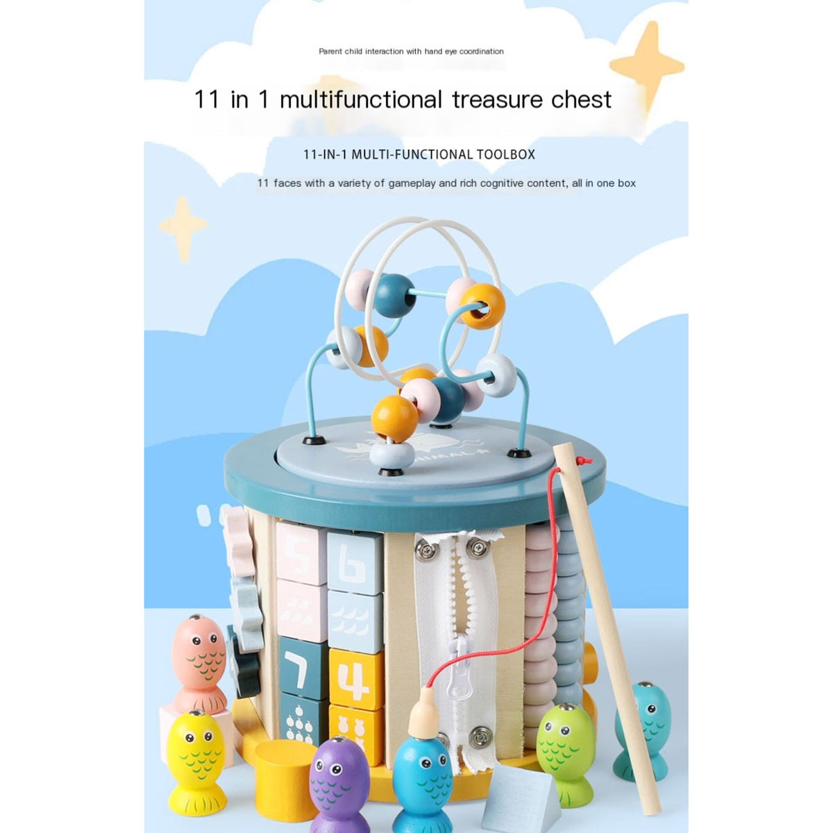 Flynow Wooden Activity Cube Baby Toys for 1 Year Old Toddlers 12 Months + Toddler Learning Educationa Toys 1-3 Boys Girls Baby Sensory Interactive Birthday Gift