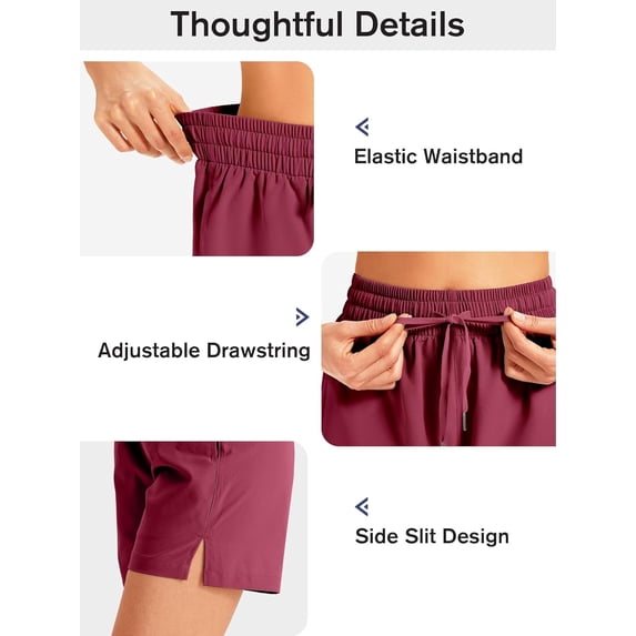 WQD 2 Pack Womens Athletic Shorts Basic Running Shorts Lightweight Quick Dry Gym Workout Shorts with Pockets