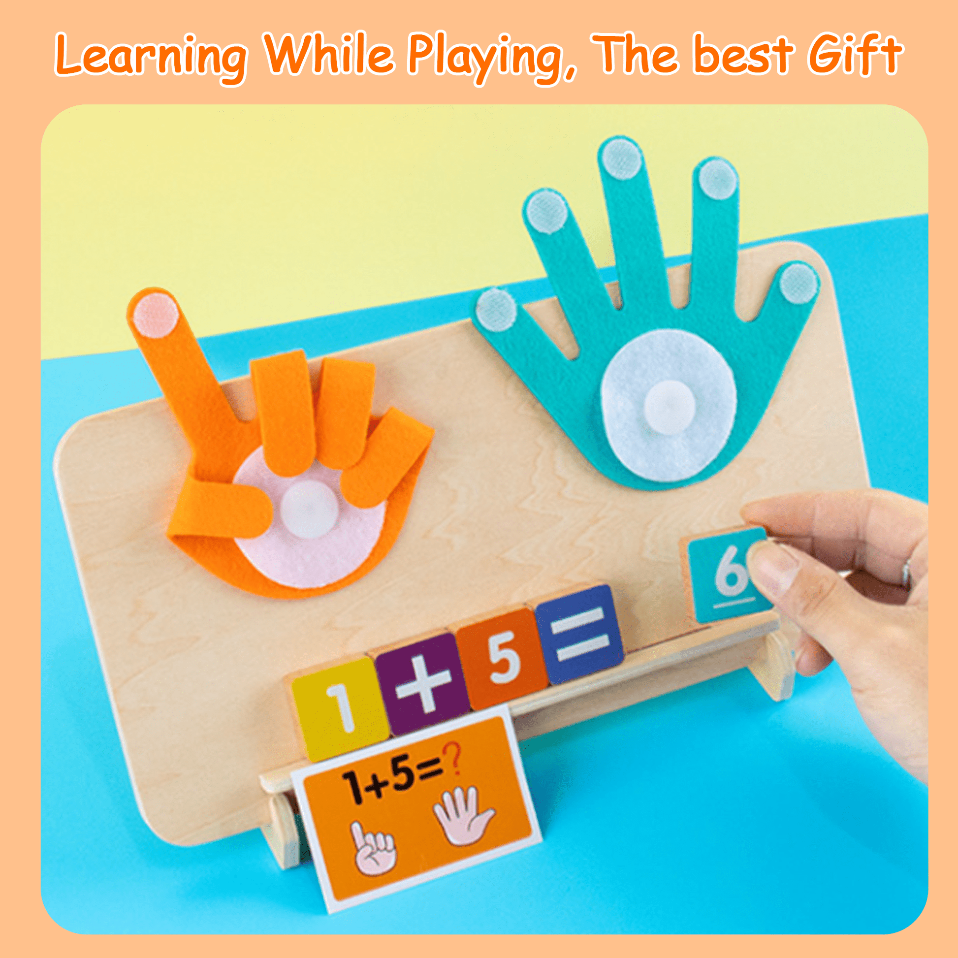 Flynow Toddler Learning Toys Preschool Educational Montessori Math Manipulatives Kid 1-5, Wood Number Blocks Boy Girl Age 2 3 4 Year Old, Finger Counting Tracing Board Birthday Christmas Holiday Gift