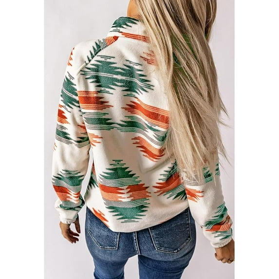 WQD Womens Fleece Shacket Jacket Winter Sherpa Coat Long Sleeve Warm Fuzzy Casual Western Aztec Print Outerwear Soft Cozy Snap Button Down Fashion Top with Pockets