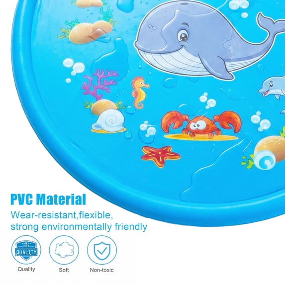 Flynow Splash Pad Sprinkler for Kids 39" Splash Play Mat Outdoor Water Toy Inflatable Splash Pad Baby Toddler 1-3 Years Old Pool Boy Girl Children Outside Backyard Dog Sprinkler for Age 2 4 5 6 7 8