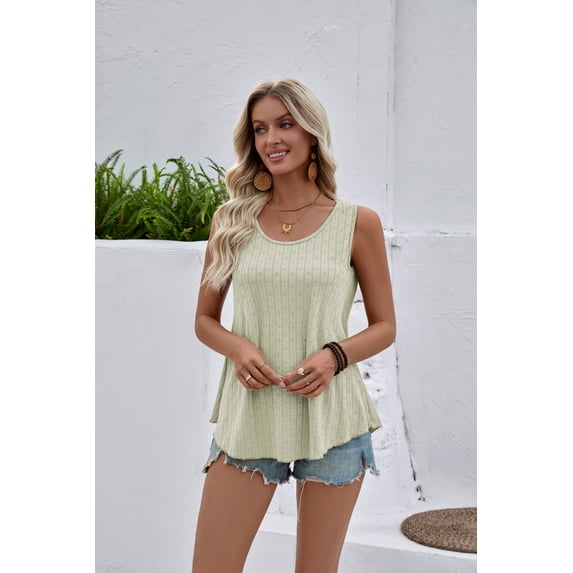 WQD Women’s Tank Tops 2 Pack Sleeveless Casual Loose Fit Flowy Swing Tunic Shirts Cute Heart Print Summer Lightweight Tops