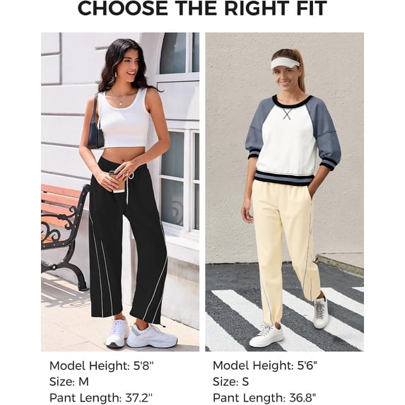 WQD Womens Workout Pants Baggy Wide Leg Pants Casual Elastic High Waist Drawstring Hiking Workout Cropped Track Loose Pants with Pockets