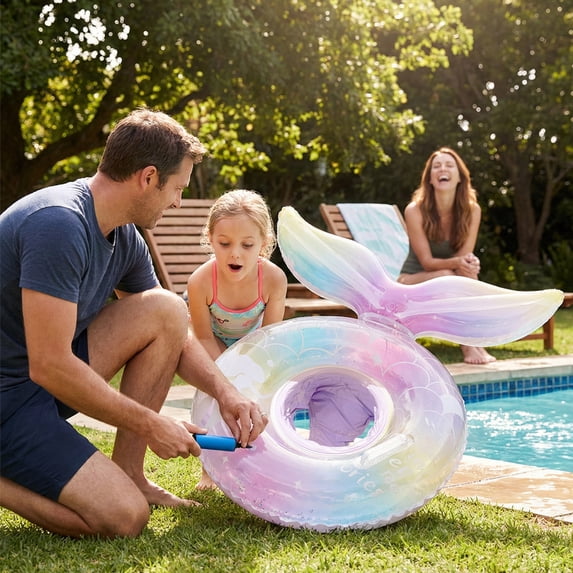 Flynow Baby Pool Float, Baby Swimming Float with Safety Seat, Smart Swim Trainer, Inflatable Toddlers Pool Floats, Infant Swim Floats, Kids Floaties, Beach Toys Summer Essentials for Girls