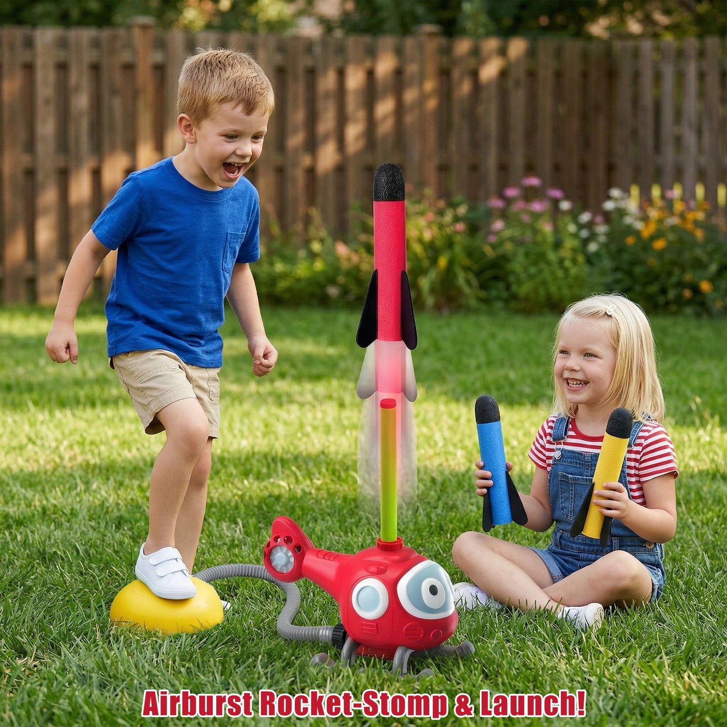 Flynow 2 in 1 Airplane Outdoor  Water Spray Toys ,Water Sprinkler Summer Toy Rocket Launcher Set for Kids Ages 3-12,  for Lawn Backyard Garden, Gift for Toddler Boy Girl 3 4 5 6 7 8 9 10 Years Old
