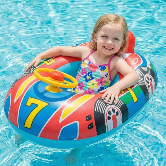 Flynow Baby Pool Float, Baby Swimming Float with Safety Seat, Smart Swim Trainer, Inflatable Toddlers Pool Floats, Infant Swim Floats, Kids Floaties, Water Toys Gift Beach Summer Essentials
