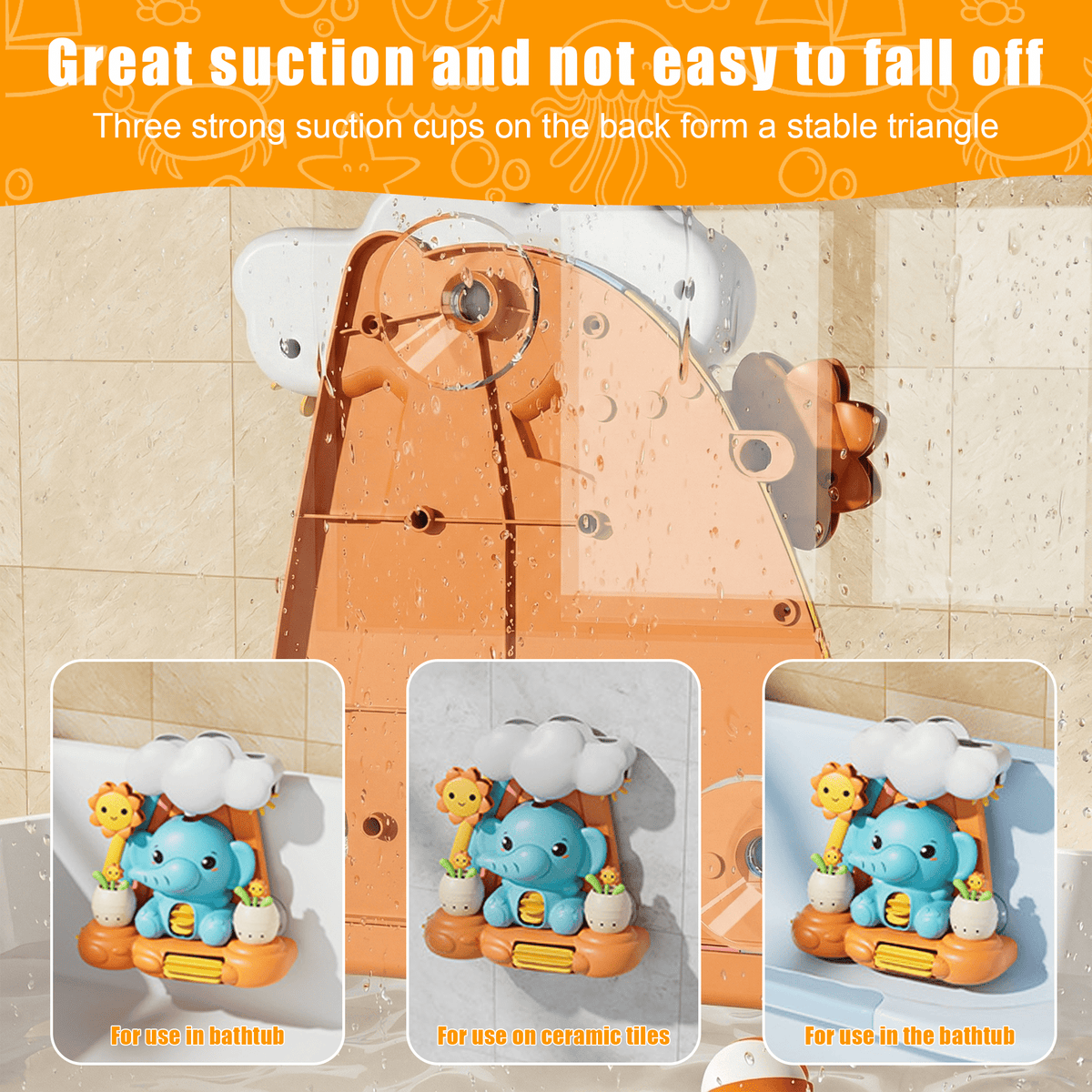 Flynow Bath Toy for Toddler 1-3 Year Old, Baby Waterfall Bathtub Toy with Suction Cup, Kids Bath Tub Shower Playset, Infant Bathtime Fun Birthday Gift 12-24 Month, Girl Boy Age 1 2 3 4 5