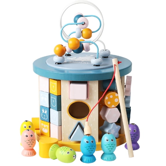 Flynow Wooden Activity Cube Baby Toys for 1 Year Old Toddlers 12 Months + Toddler Learning Educationa Toys 1-3 Boys Girls Baby Sensory Interactive Birthday Gift