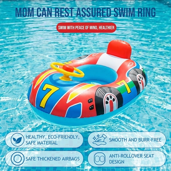 Flynow Baby Pool Float, Baby Swimming Float with Safety Seat, Smart Swim Trainer, Inflatable Toddlers Pool Floats, Infant Swim Floats, Kids Floaties, Water Toys Gift Beach Summer Essentials