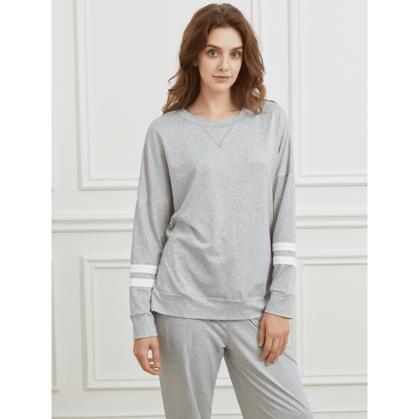 WQD Womens 2 Piece Loungewear Set Long Sleeve Pullover Top and Jogger Pants Tracksuit Pajama Sweatsuit Casual Lounge Outfits with Pockets for Fall Winter (Available in Plus Size)