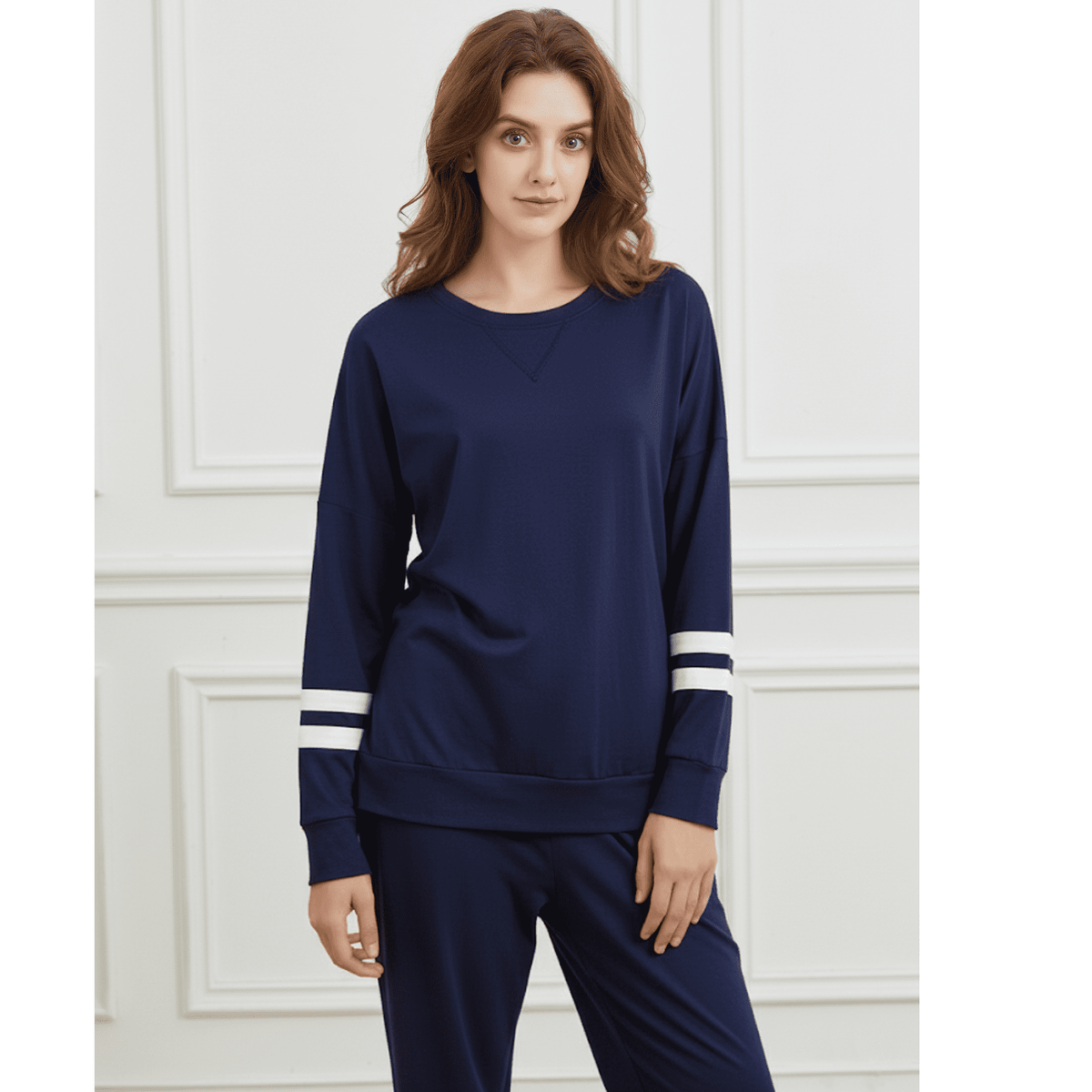 WQD Womens 2 Piece Loungewear Set Long Sleeve Pullover Top and Jogger Pants Tracksuit Pajama Sweatsuit Casual Lounge Outfits with Pockets for Fall Winter (Available in Plus Size)