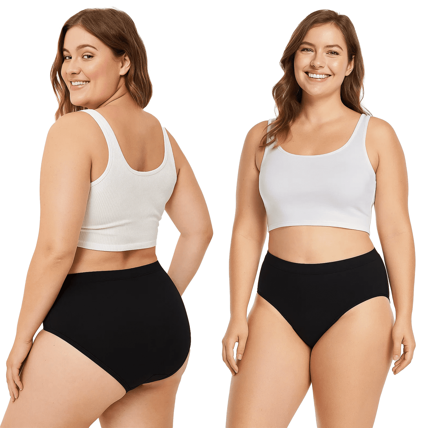 WQD Women's Plus Size Underwear 8 Pack Stretch Briefs Full Coverage Panties Soft Breathable No Ride Up Everyday Panty Set