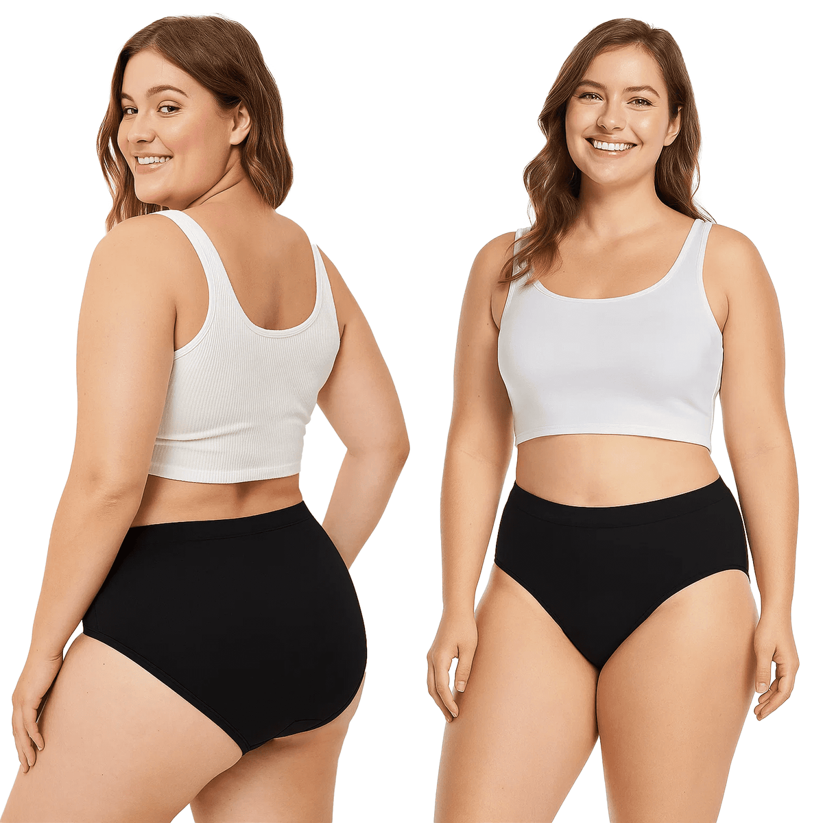 WQD Women's Plus Size Underwear 8 Pack Stretch Briefs Full Coverage Panties Soft Breathable No Ride Up Everyday Panty Set