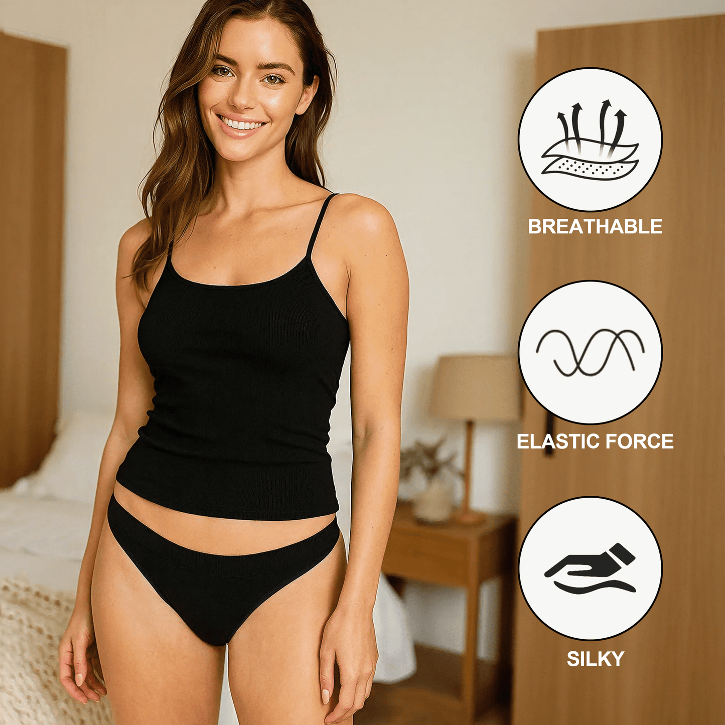 WQD Women's Seamless Bikini Underwear 8 Pack Stretch Fit Panties Soft Breathable Briefs for Everyday Comfort