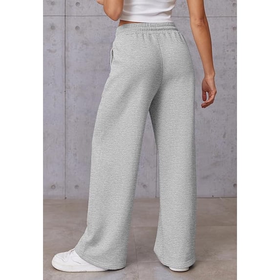 Women’s High Waisted Sweatpants Wide Leg Lounge Pants with Drawstring Elastic Waist Casual Workout Jogger Trousers with Pockets