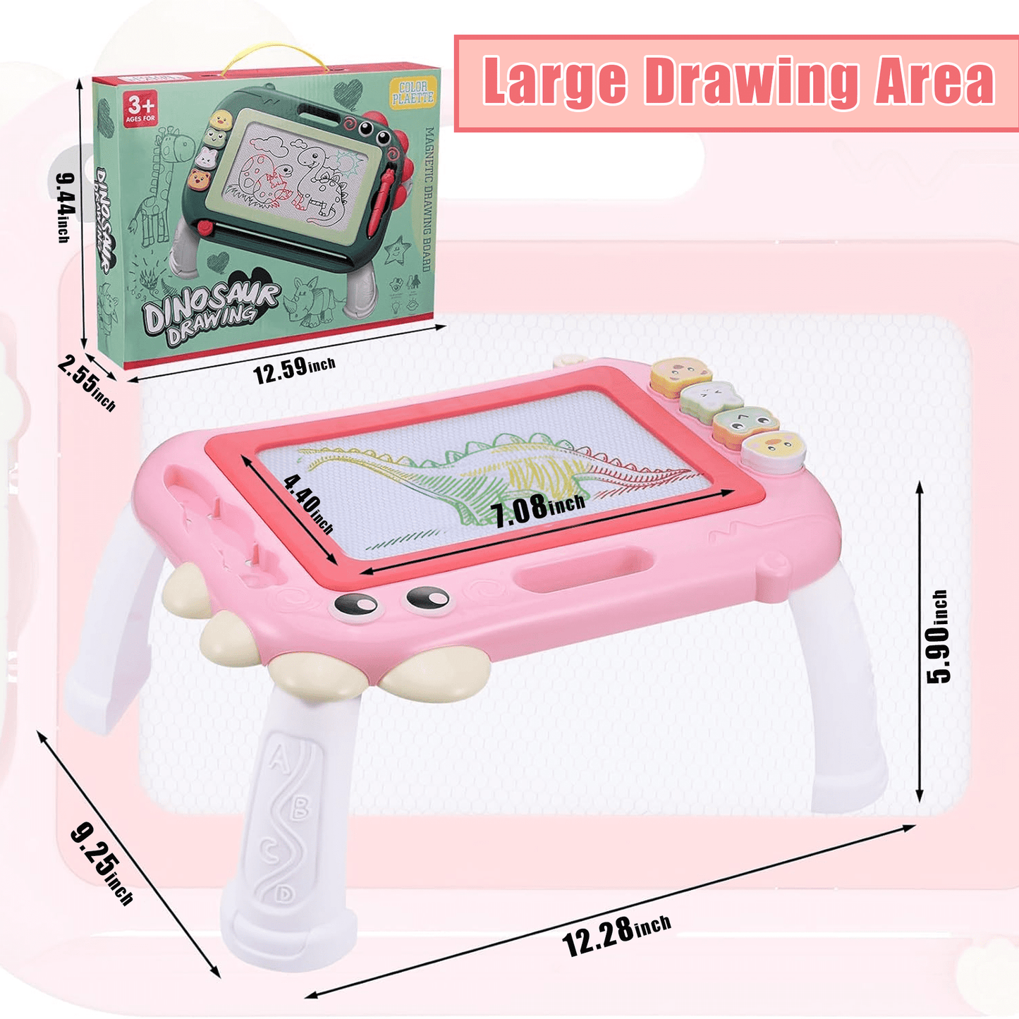 Flynow Magnetic Drawing Board, Sketch Doodle Board Pad Toy, Educational Learning Toys for Toddlers 1-3, Portable Toys for Baby Kids Boys Girls 1 2 3 Year Old Birthday Gift
